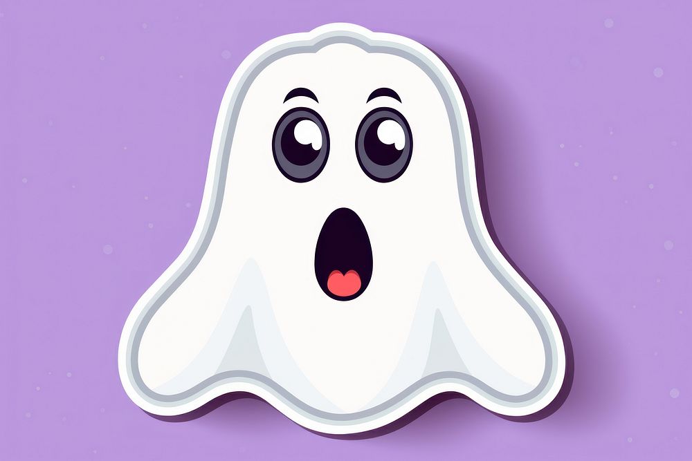Shocked ghost sticker anthropomorphic representation. AI generated Image by rawpixel.