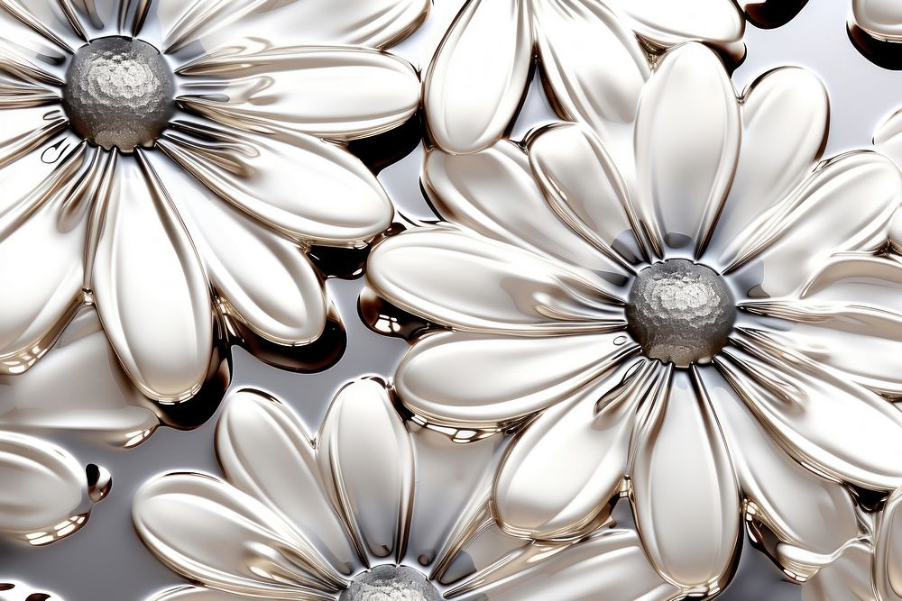 Daisy silver backgrounds jewelry. AI generated Image by rawpixel.