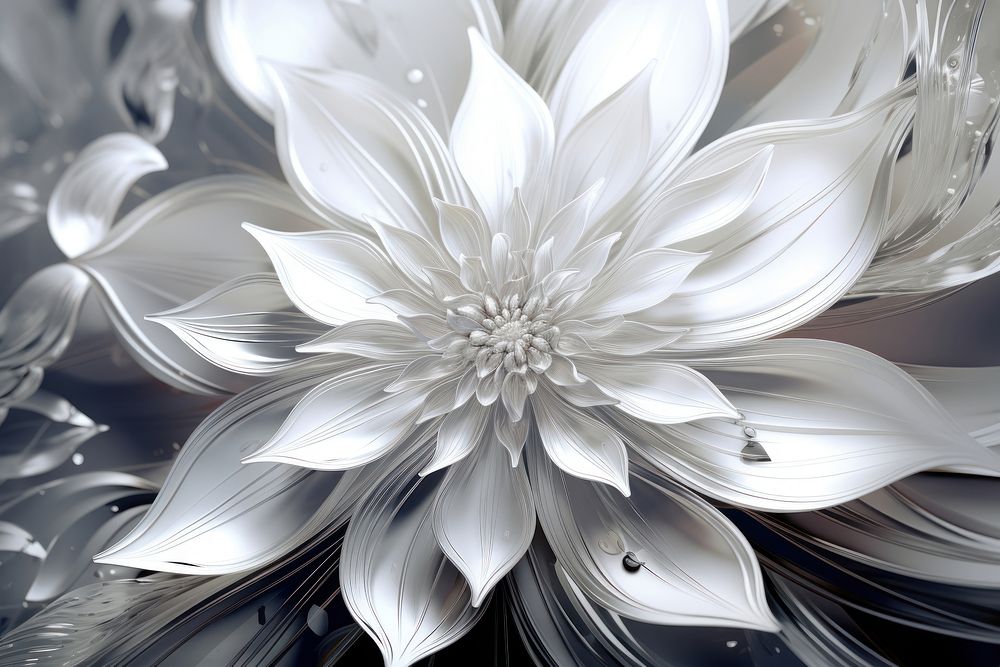 Flower backgrounds pattern silver. AI generated Image by rawpixel.