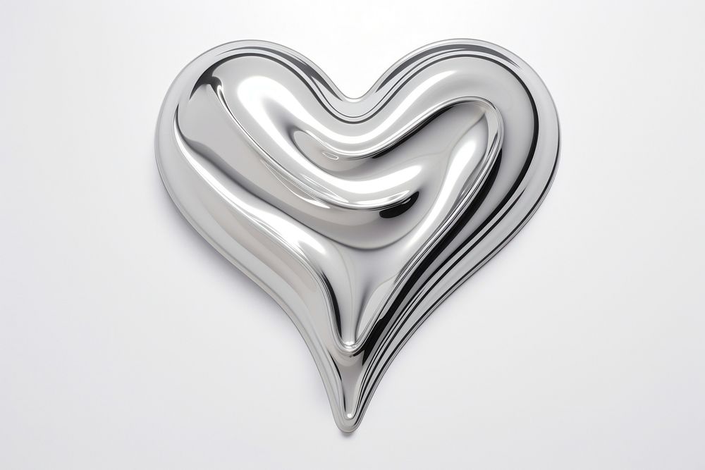 Heart pattern silver shape. AI generated Image by rawpixel.