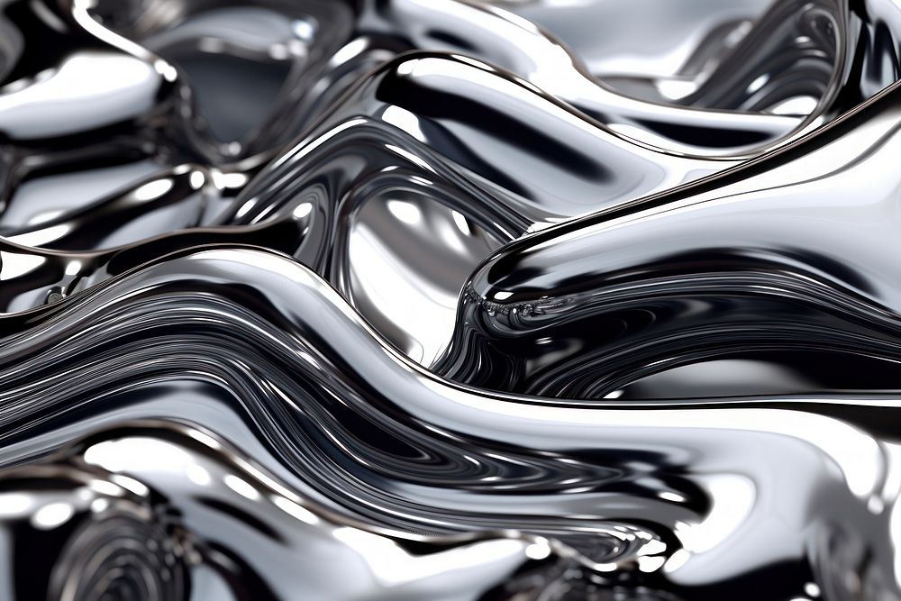 Liquid backgrounds silver chrome. AI generated Image by rawpixel.