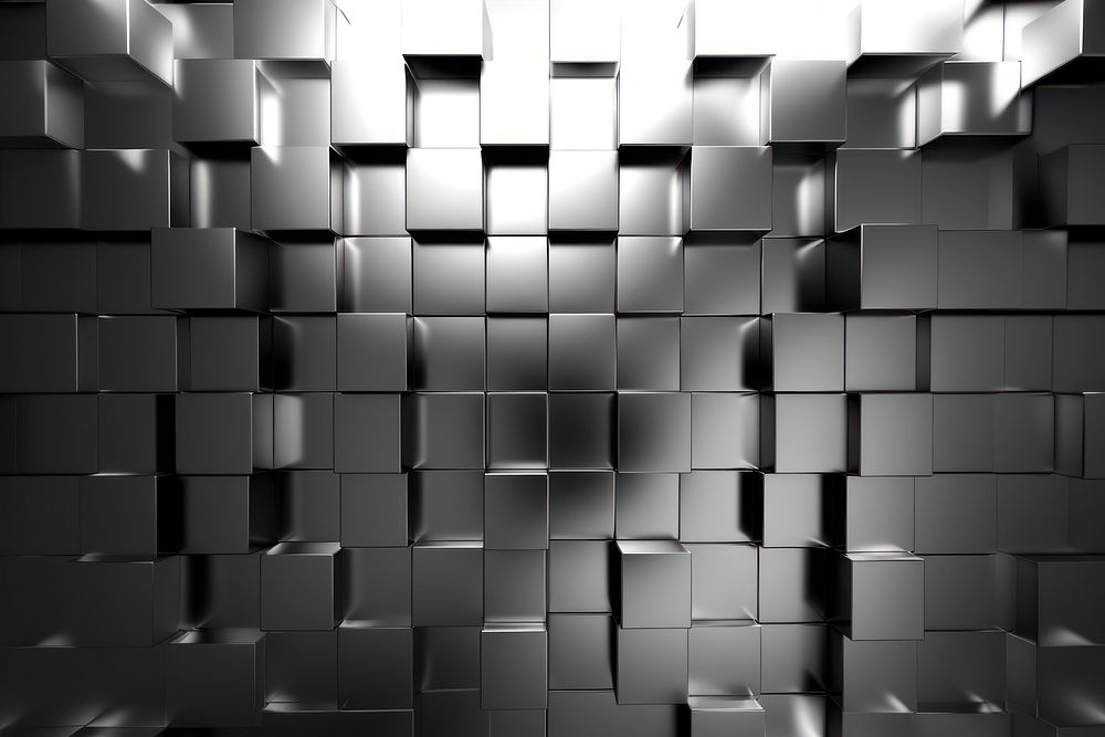 Square backgrounds pattern silver. AI generated Image by rawpixel.
