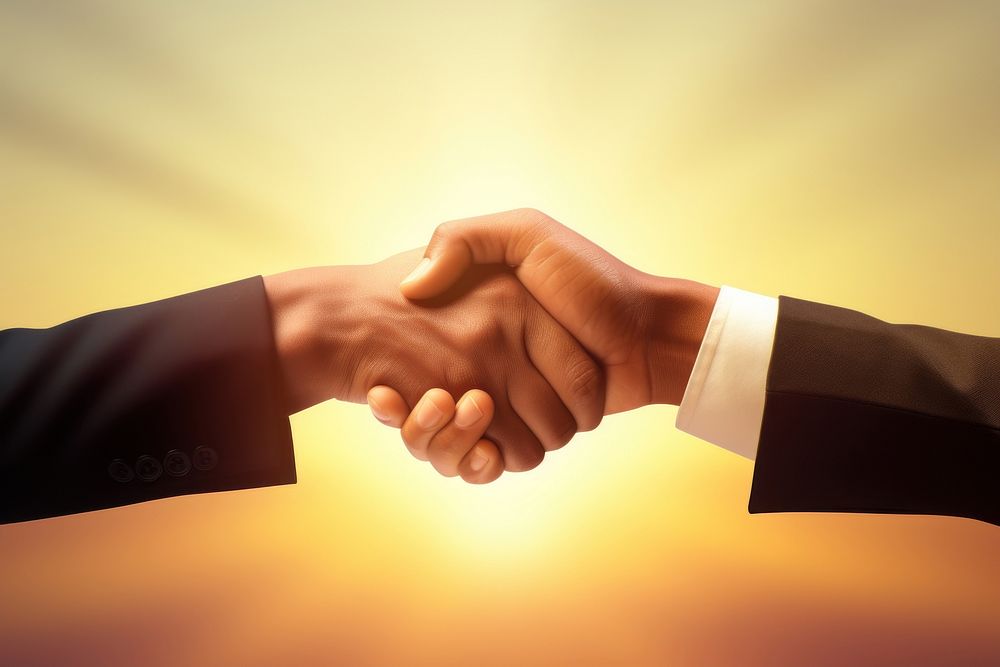Victory hands handshake success adult. AI generated Image by rawpixel.