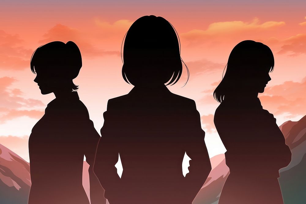 The business team on the mountain silhouette adult women. AI generated Image by rawpixel.