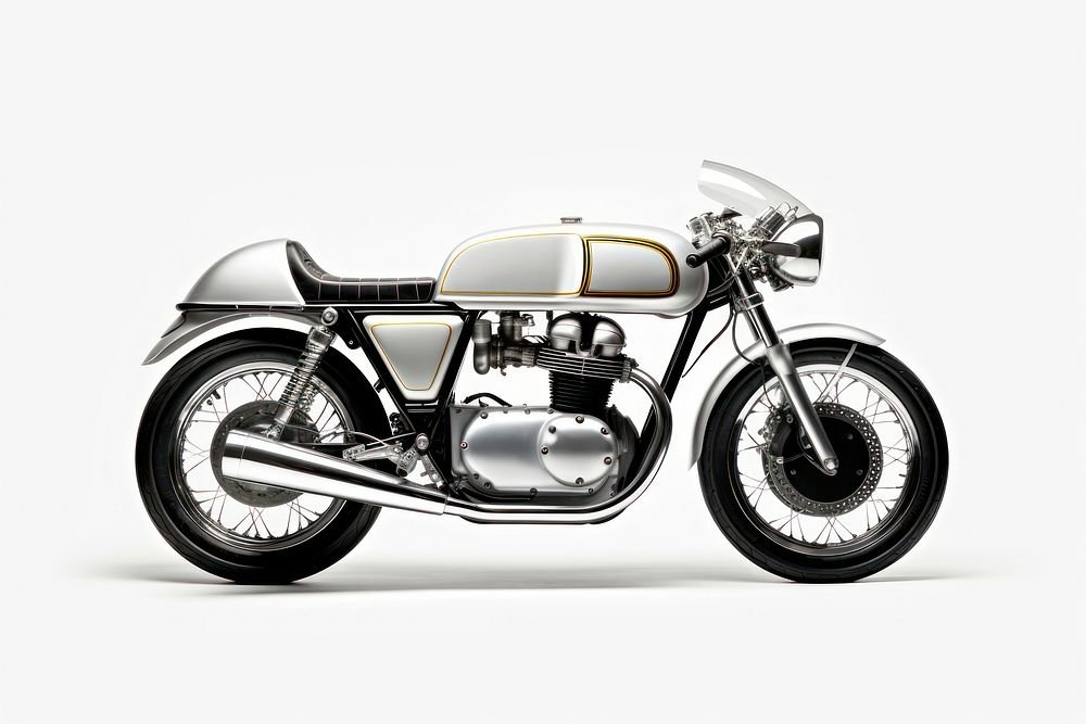 Cafe Racer Motorcycle motorcycle vehicle wheel. AI generated Image by rawpixel.