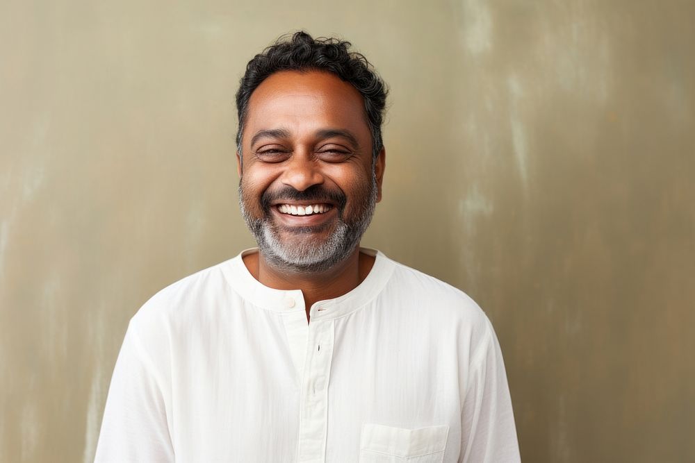 South Indian man portrait smiling adult. AI generated Image by rawpixel.