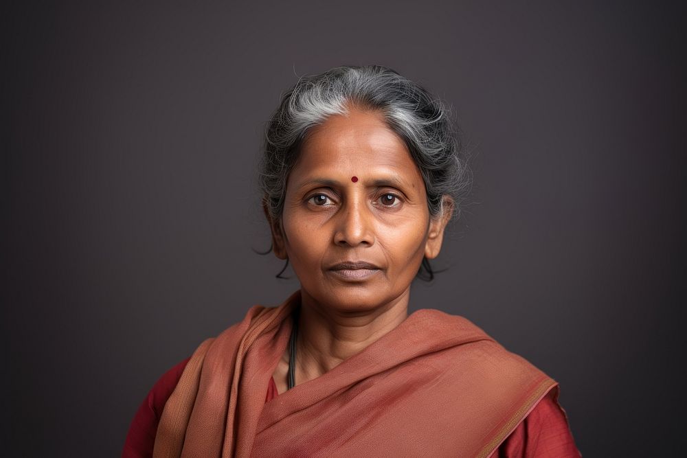 South Indian woman portrait adult photo. AI generated Image by rawpixel.