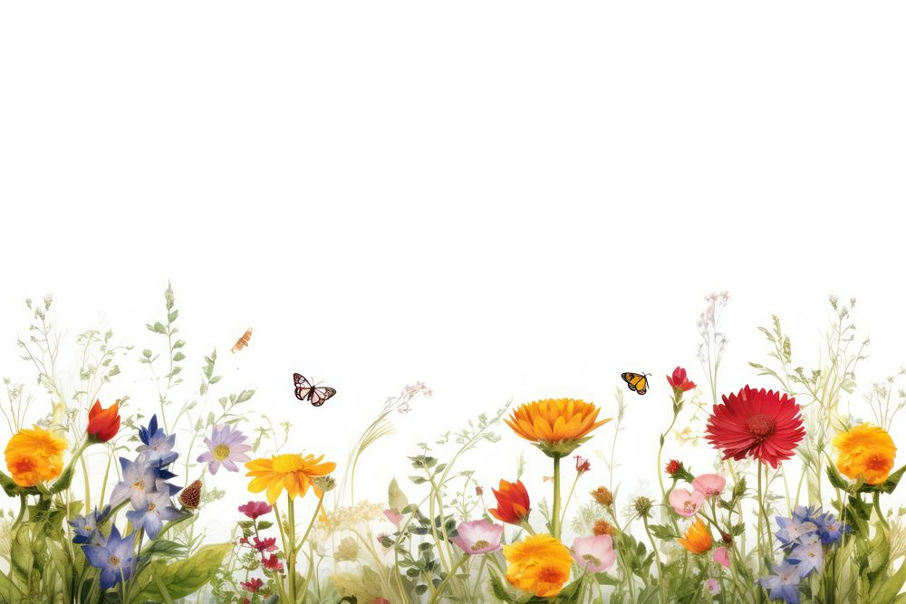Summer border backgrounds outdoors flower. AI generated Image by rawpixel.