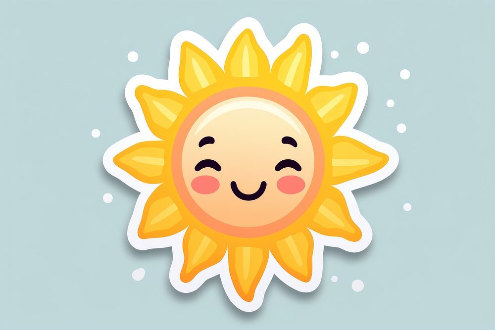 Sun outdoors sticker face. AI generated Image by rawpixel.