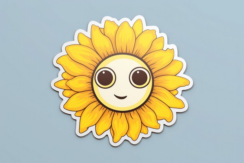 Sunflower plant face anthropomorphic. AI generated Image by rawpixel.