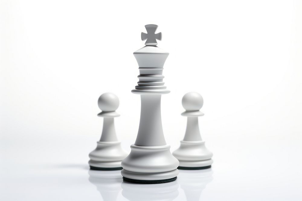 Chess white game white background. AI generated Image by rawpixel.