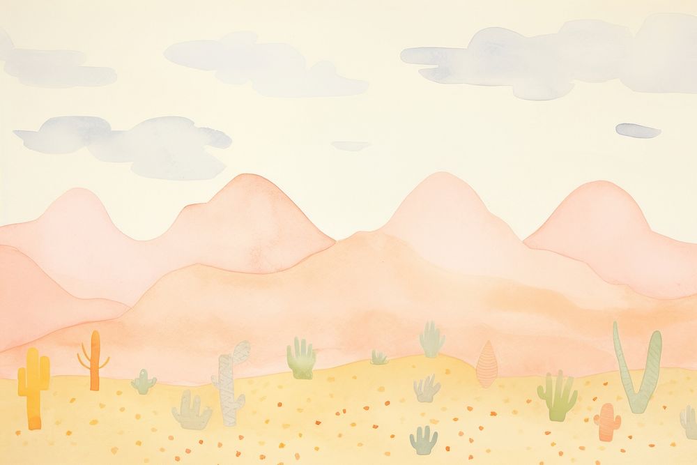 Desert backgrounds outdoors drawing. AI generated Image by rawpixel.
