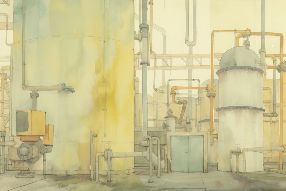 Factory architecture backgrounds refinery. AI generated Image by rawpixel.