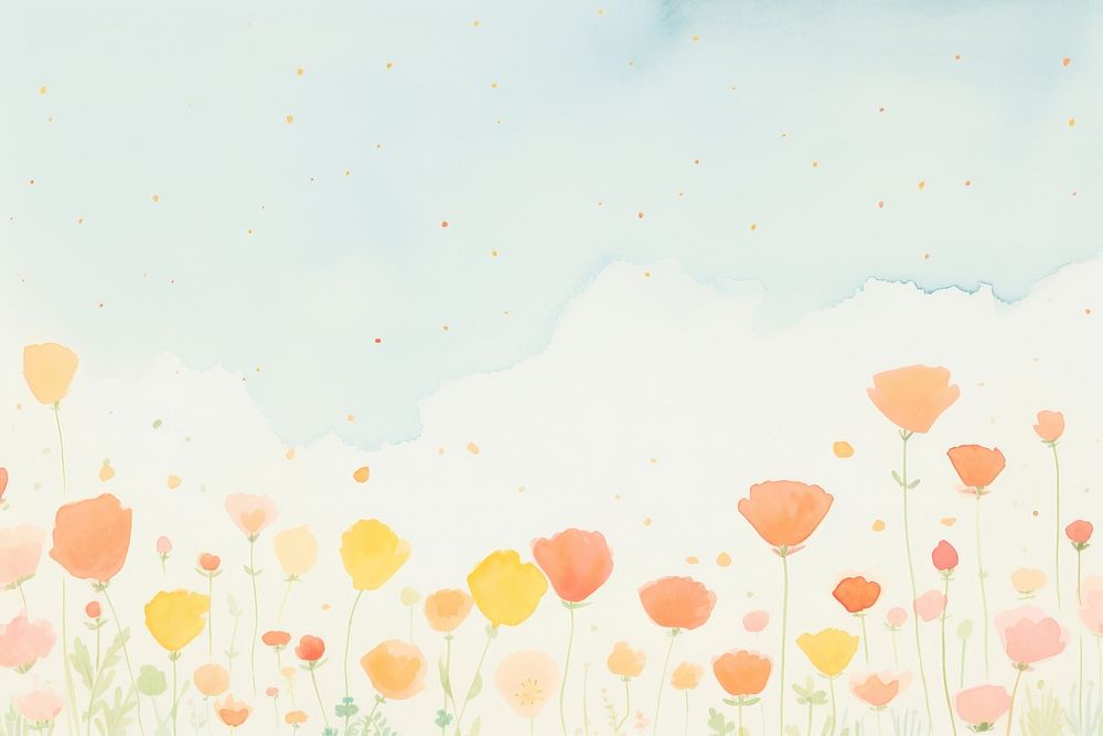 Flowers backgrounds painting outdoors. AI generated Image by rawpixel.