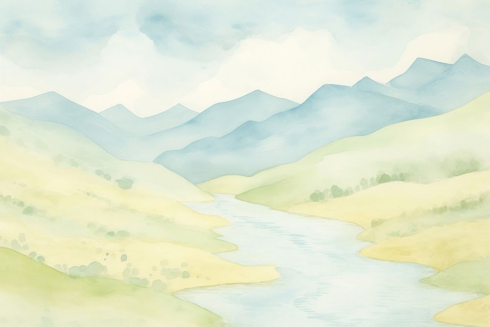 River backgrounds outdoors painting. AI generated Image by rawpixel.
