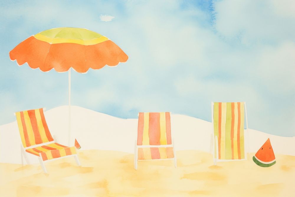 Summer outdoors chair beach. AI generated Image by rawpixel.