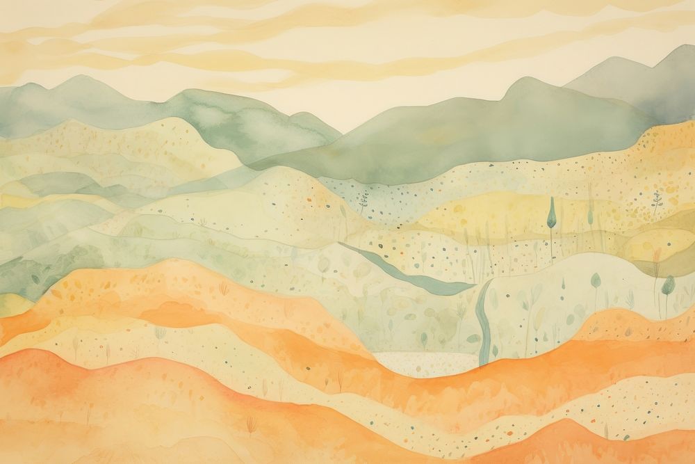 Valley backgrounds painting art. AI generated Image by rawpixel.
