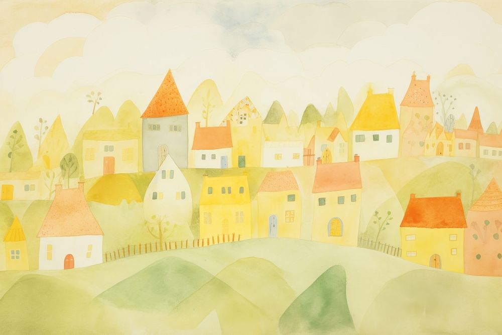 Village backgrounds painting outdoors. AI generated Image by rawpixel.