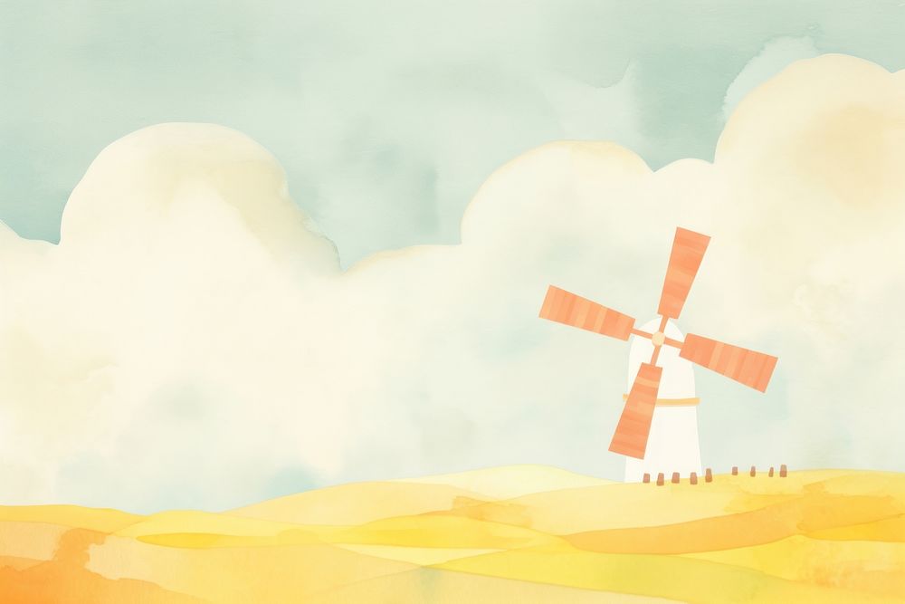Windmill outdoors agriculture landscape. AI generated Image by rawpixel.