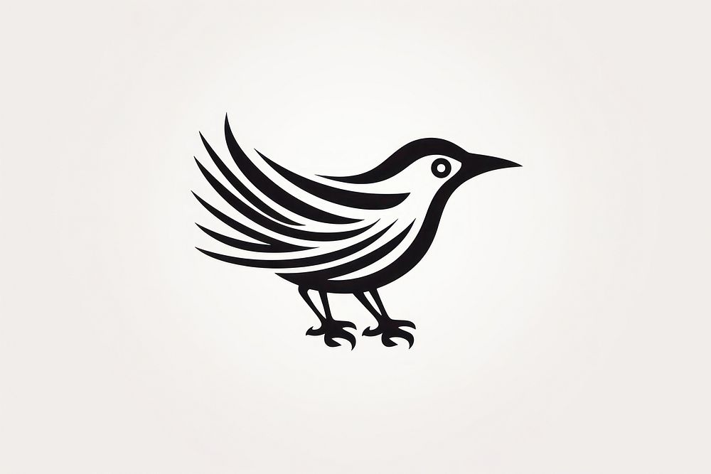 Bird animal white line. AI generated Image by rawpixel.