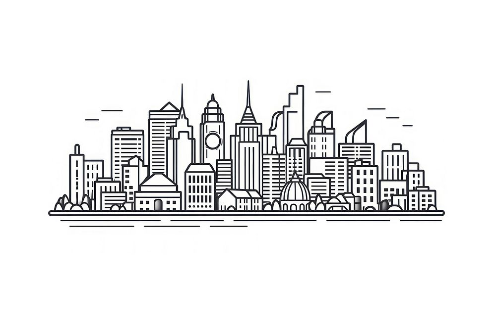 City drawing sketch line. AI generated Image by rawpixel.