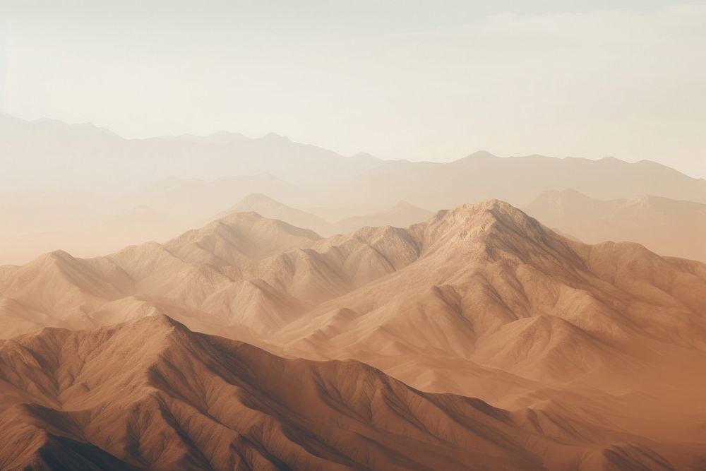 Aerial brown mountains outdoors nature desert. AI generated Image by rawpixel.
