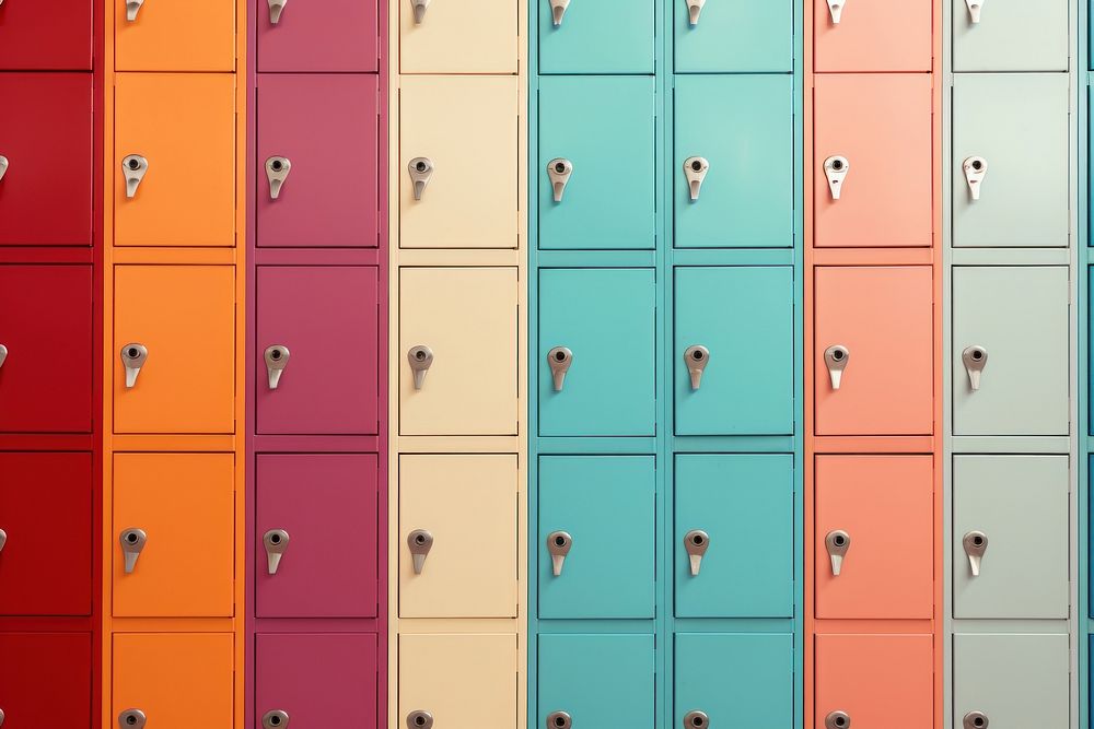 Assorted-color lockers organization architecture backgrounds. AI generated Image by rawpixel.
