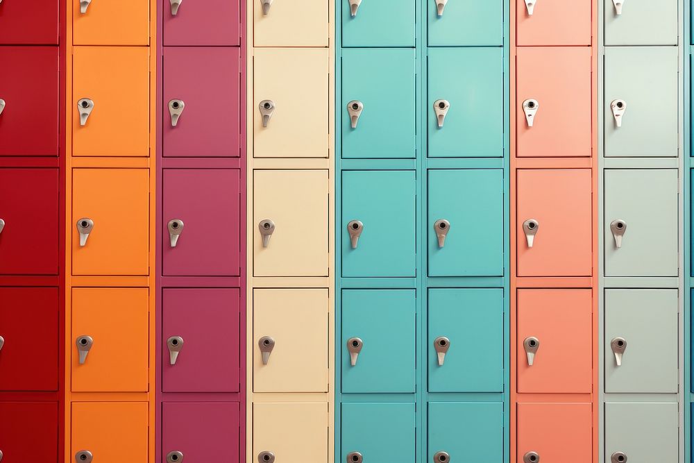 Assorted-color lockers organization architecture backgrounds. | Premium ...