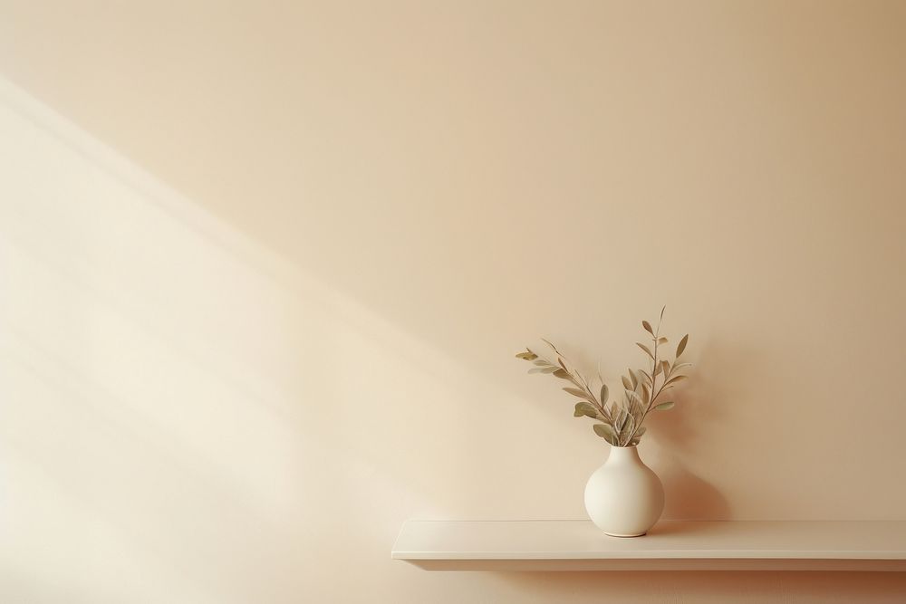Beige wall architecture plant. AI generated Image by rawpixel.