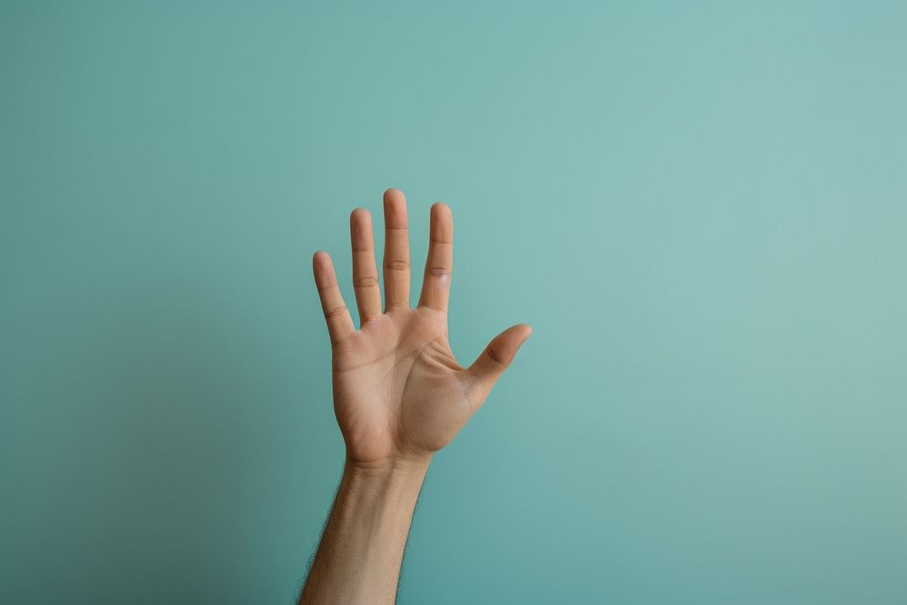 Persons hand raising up finger gesturing touching. AI generated Image by rawpixel.