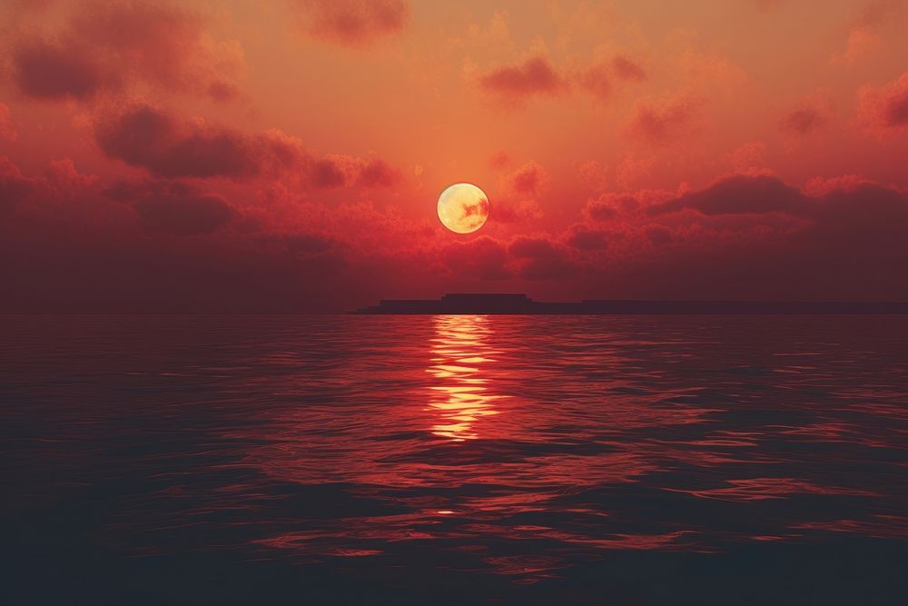 Sunset astronomy outdoors horizon. AI generated Image by rawpixel.