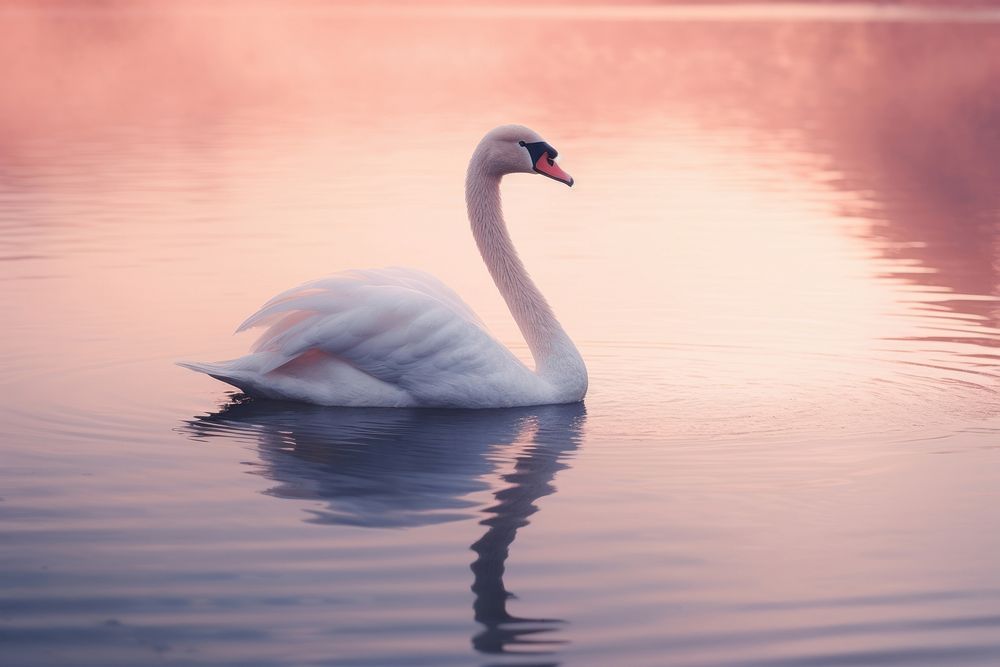 Aesthetic swan outdoors animal. AI generated Image by rawpixel.