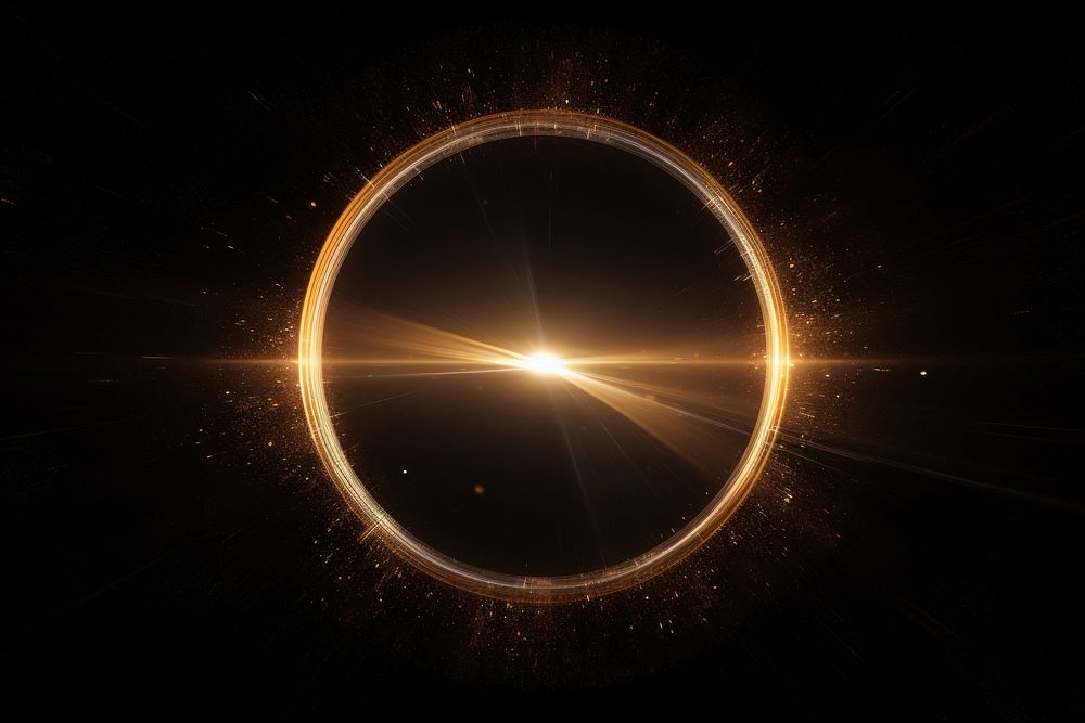 Golden lens light astronomy eclipse. AI generated Image by rawpixel.