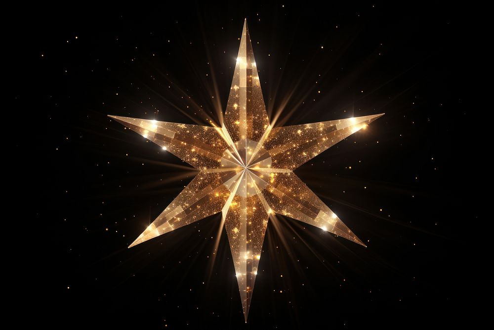 Golden star backgrounds lighting night. AI generated Image by rawpixel.