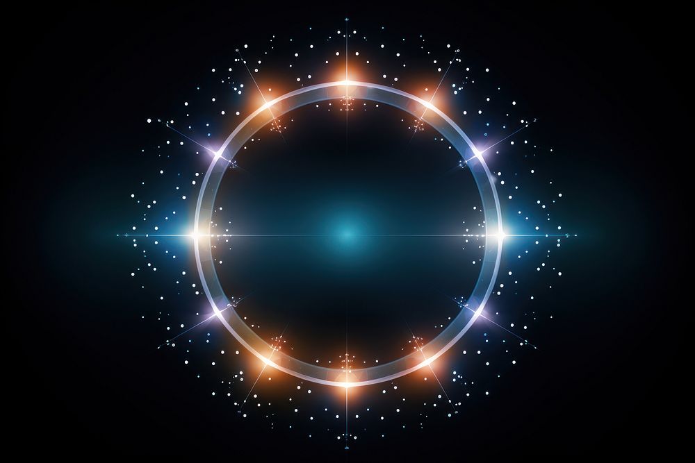Retro circle vector light astronomy night. AI generated Image by rawpixel.