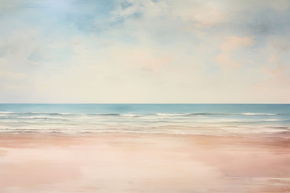 Beach outdoors painting horizon. AI generated Image by rawpixel.