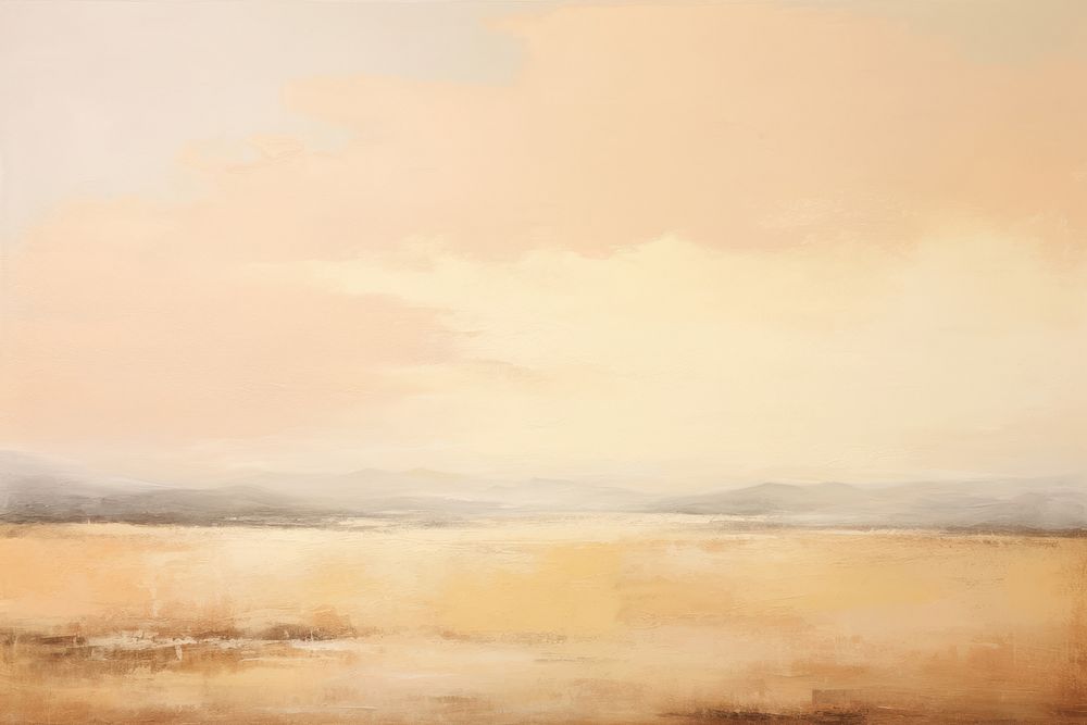Beige painting landscape nature. AI generated Image by rawpixel.