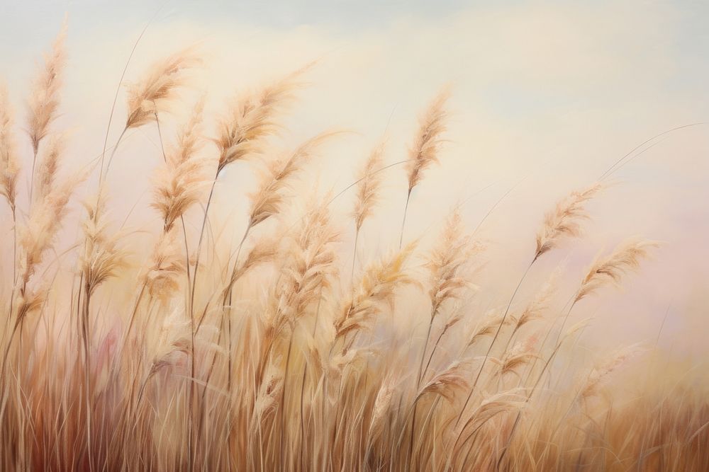 Grass flower landscape outdoors painting. AI generated Image by rawpixel.