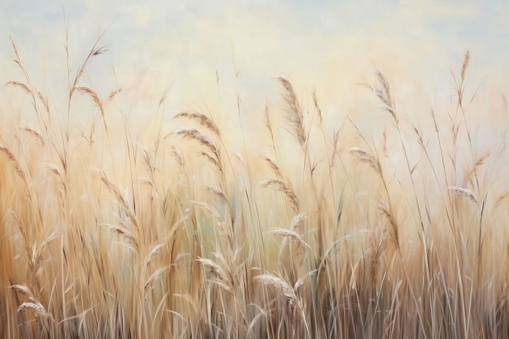 Grass flower landscape outdoors painting. AI generated Image by rawpixel.