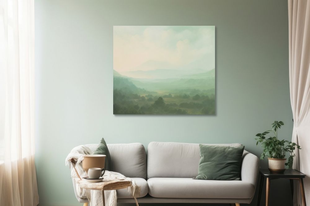Green painting furniture landscape. AI generated Image by rawpixel.