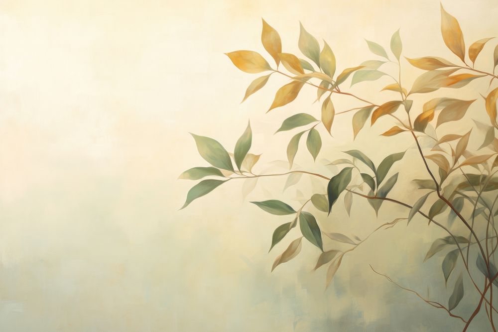 Leaves painting plant tranquility. AI generated Image by rawpixel.