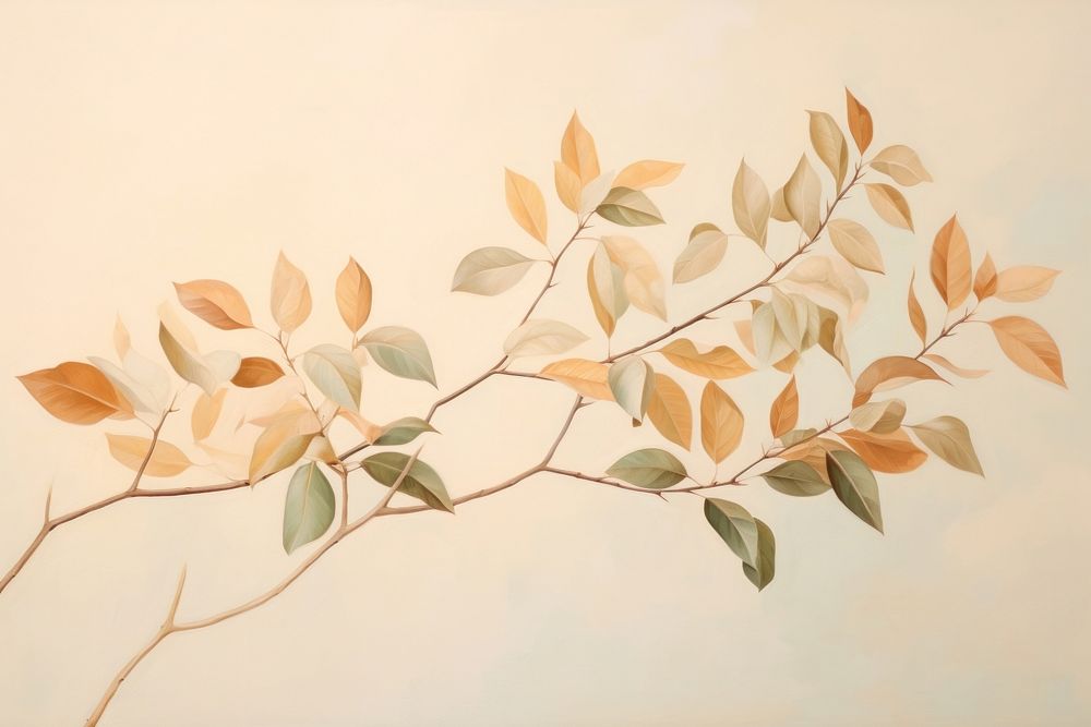 Leaves painting plant leaf. AI generated Image by rawpixel.