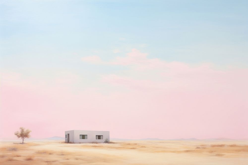 Pink architecture landscape outdoors. AI generated Image by rawpixel.