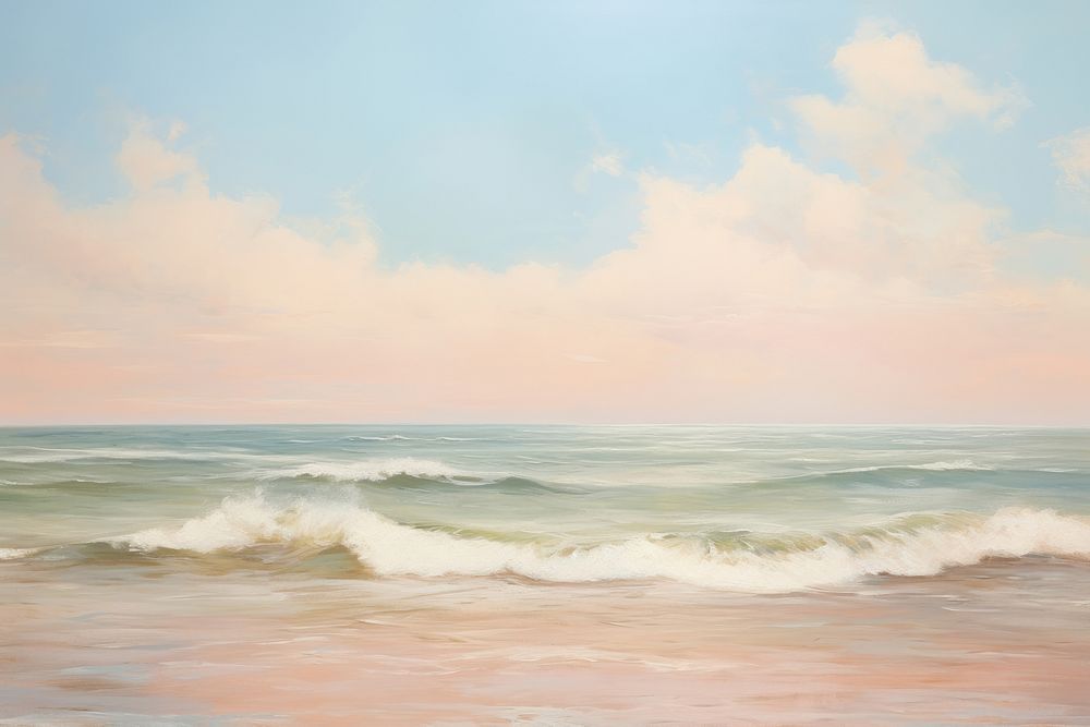Sea landscape outdoors painting. AI generated Image by rawpixel.