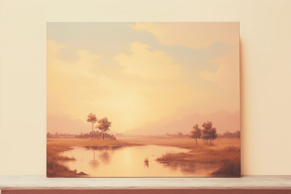 Y2k painting landscape nature. AI generated Image by rawpixel.