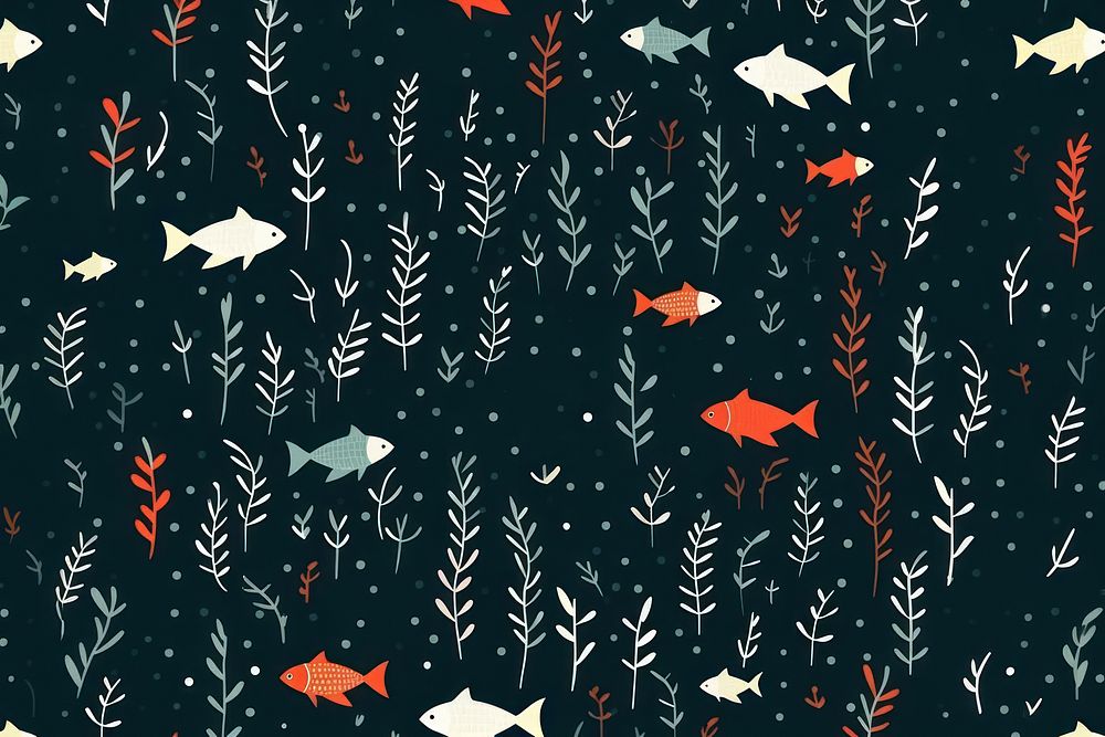 Fish and ocean pattern backgrounds underwater blackboard. AI generated Image by rawpixel.