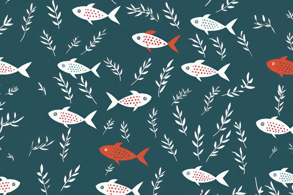 Fish and ocean pattern backgrounds animal underwater. AI generated Image by rawpixel.