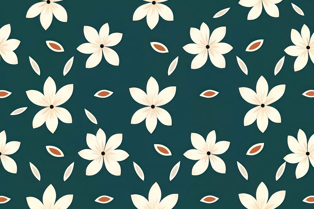 Thai jasmine pattern backgrounds shape repetition. AI generated Image by rawpixel.