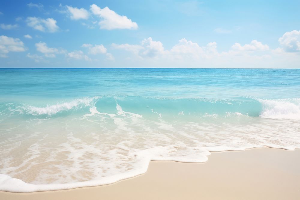 Beach sea outdoors horizon. AI generated Image by rawpixel.