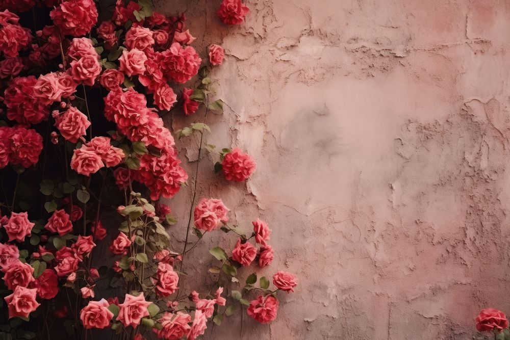 Aesthetic flower wall architecture. AI generated Image by rawpixel.